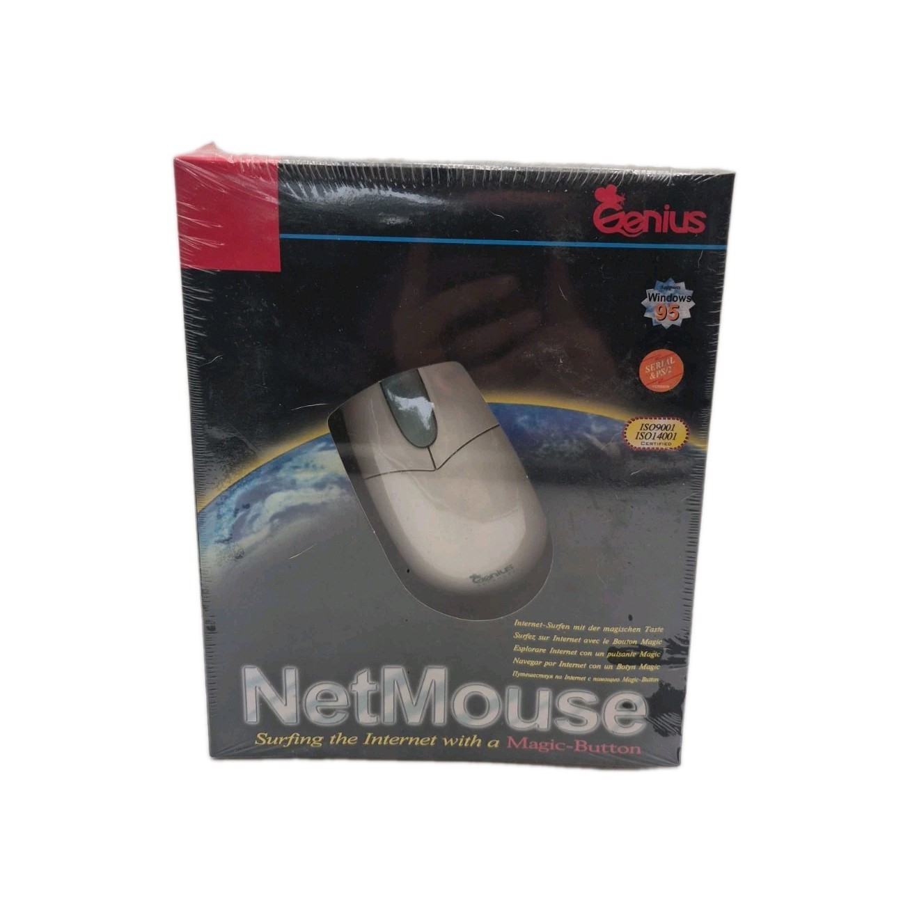 Vintage New In Box Genius NetMouse Wired Mouse Magic Button MD-6 Pin PS/2 Port