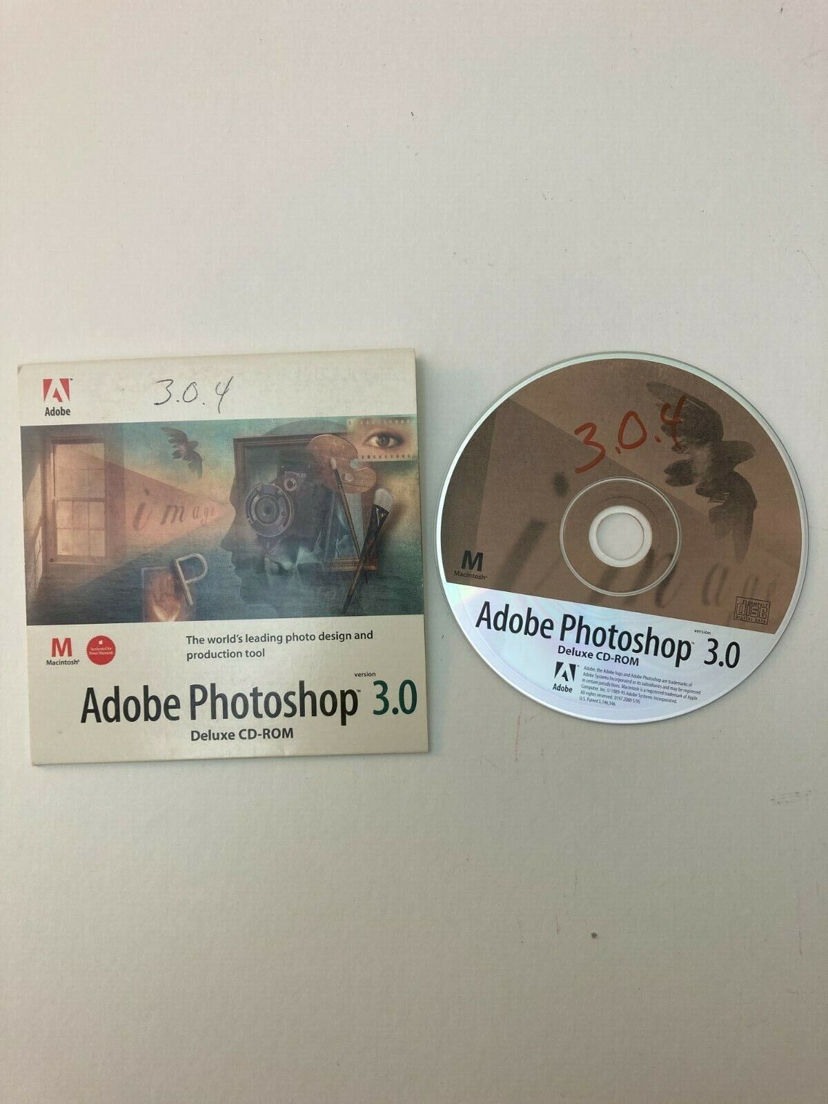Adobe Photoshop 3.0 3.0.4 Macintosh Vtg Computer Software