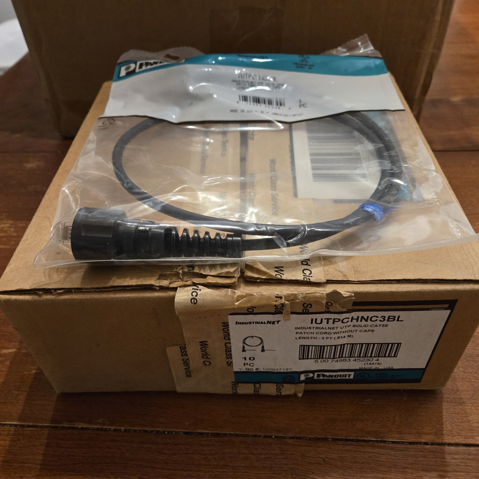 Box Of 10 Panduit Cat5e Patch Cords 3 Feet IndustrialNET TX5e UTP