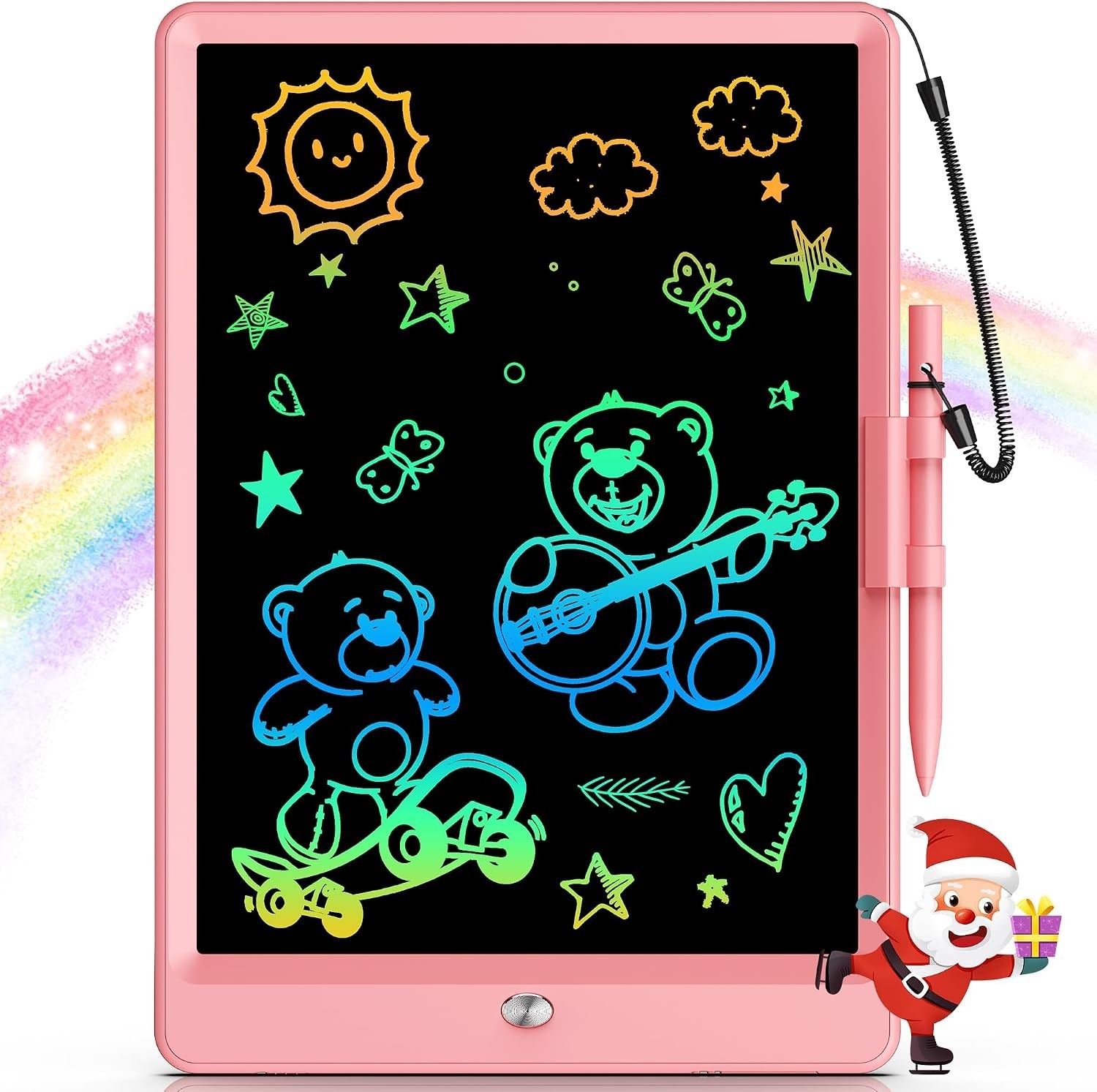 10 Inch LCD Writing Tablet for Kids Drawing Pad Doodle Board Pink Ages 3-8