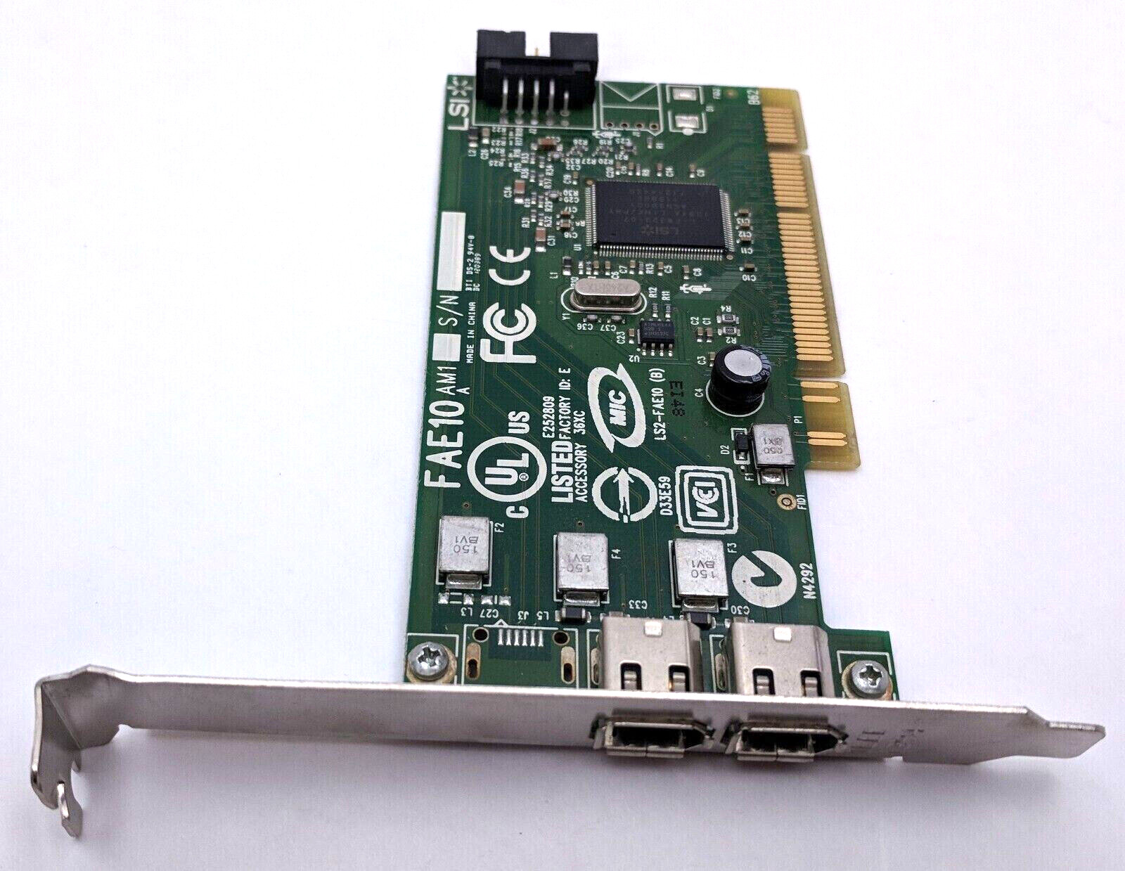 Genuine Dell 0H924H Dual Port IEEE-1394 PCI Firewire Card LS2-FAE10 E252809