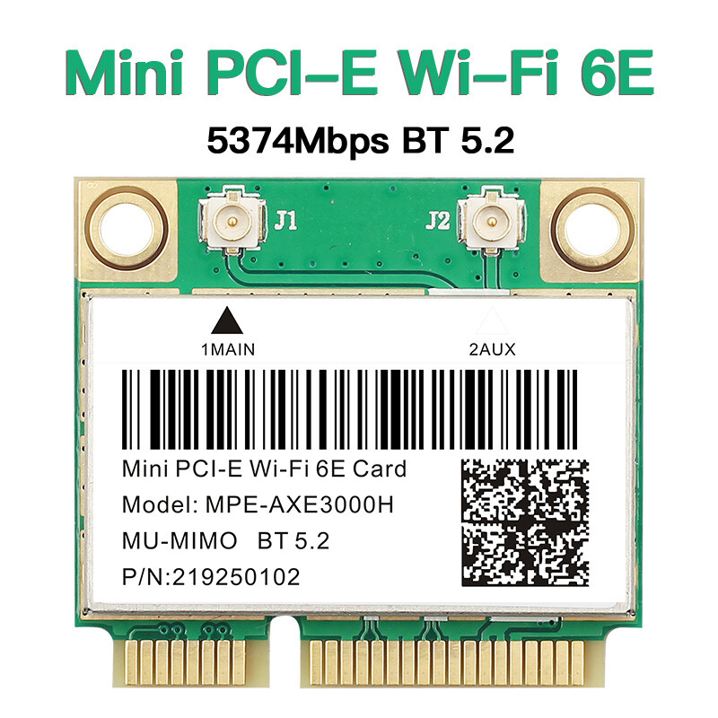 Mini PCI-E WiFi 6E Wireless Card MPE-AXE3000H Tri-Band 802.11AX BT5.2 PC Adapter