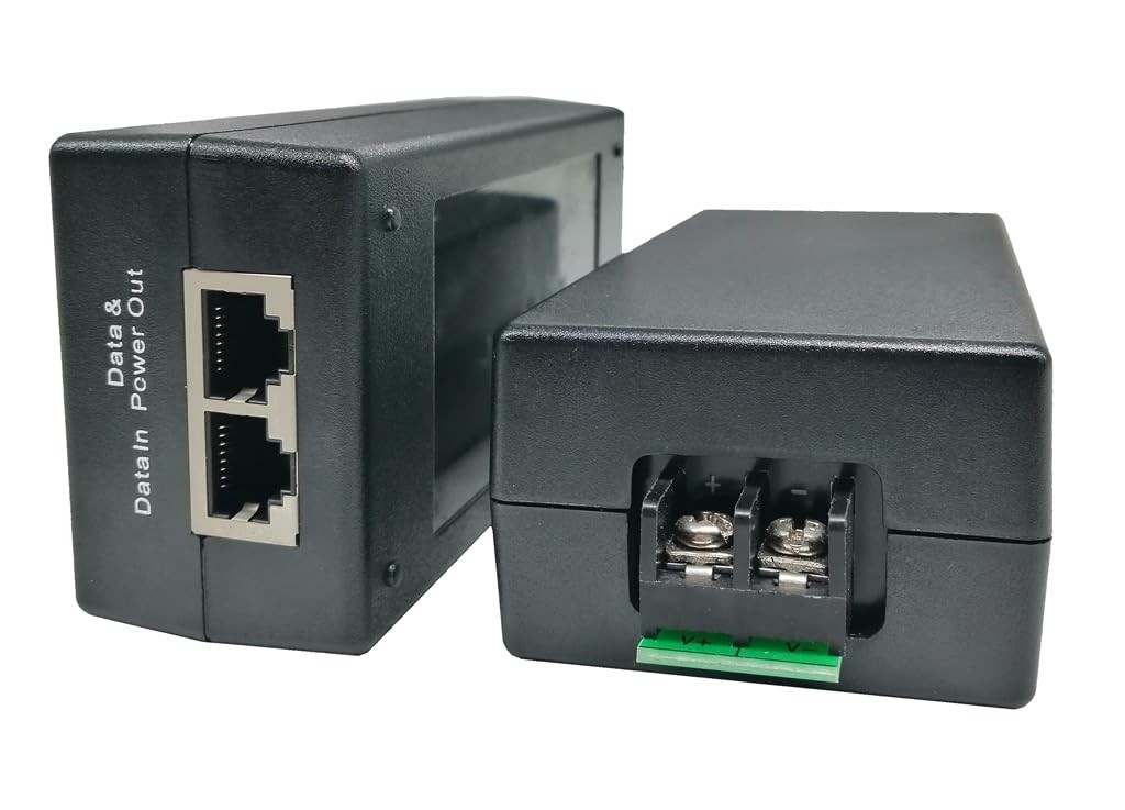 24V Gigabit POE Injector | 12/24V (12-36V) DC Input | 24V/1A 24W DC PoE Out |...