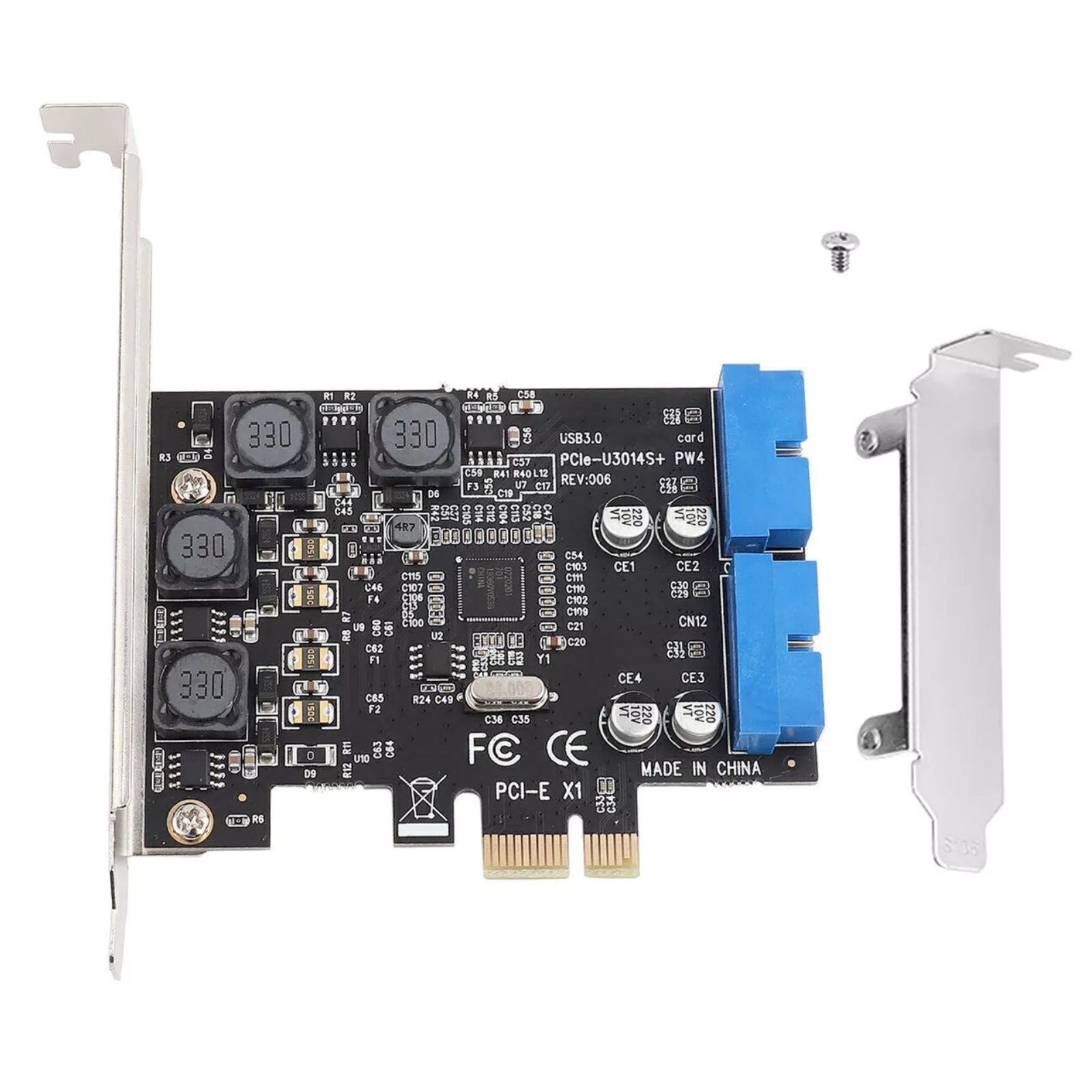 PCIE PCIExpress to Internal 2 Port 19Pin Header USB 3.0 Expansion Card with Low