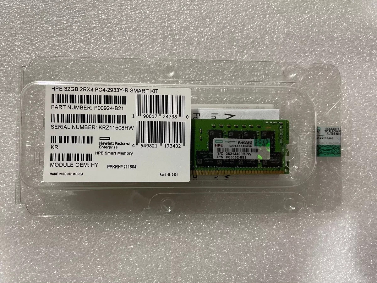 NEW HPE P00924-B21 P03052-091 2RX4 32GB DDR4 PC4-2933Y RDIMM Server RAM Memory
