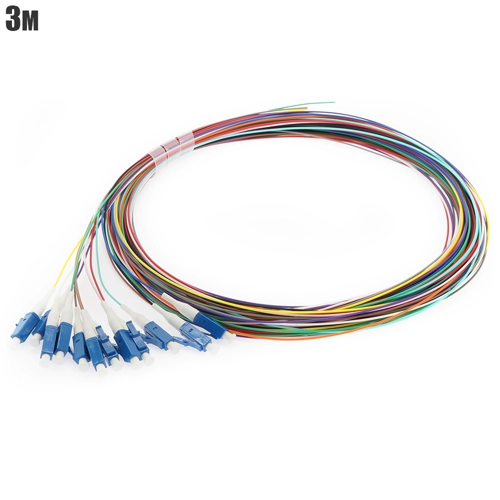 3M 12x LC UPC Single Mode Fiber Optic Optical Pigtail Cable Cord Multicolor