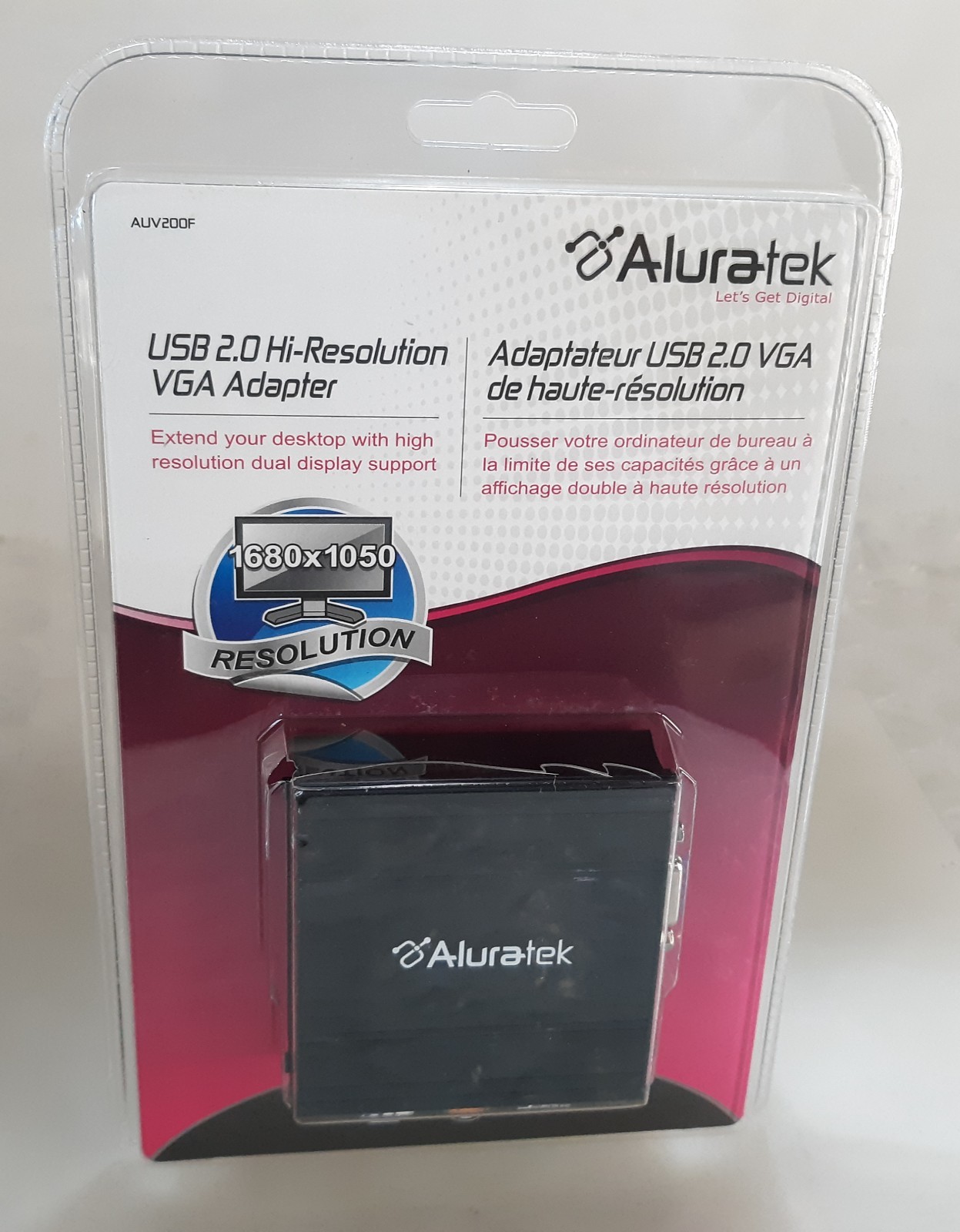 Aluratek AUV200F USB 2.0 Hi-Resolution VGA Adapter NEW *SEALED*