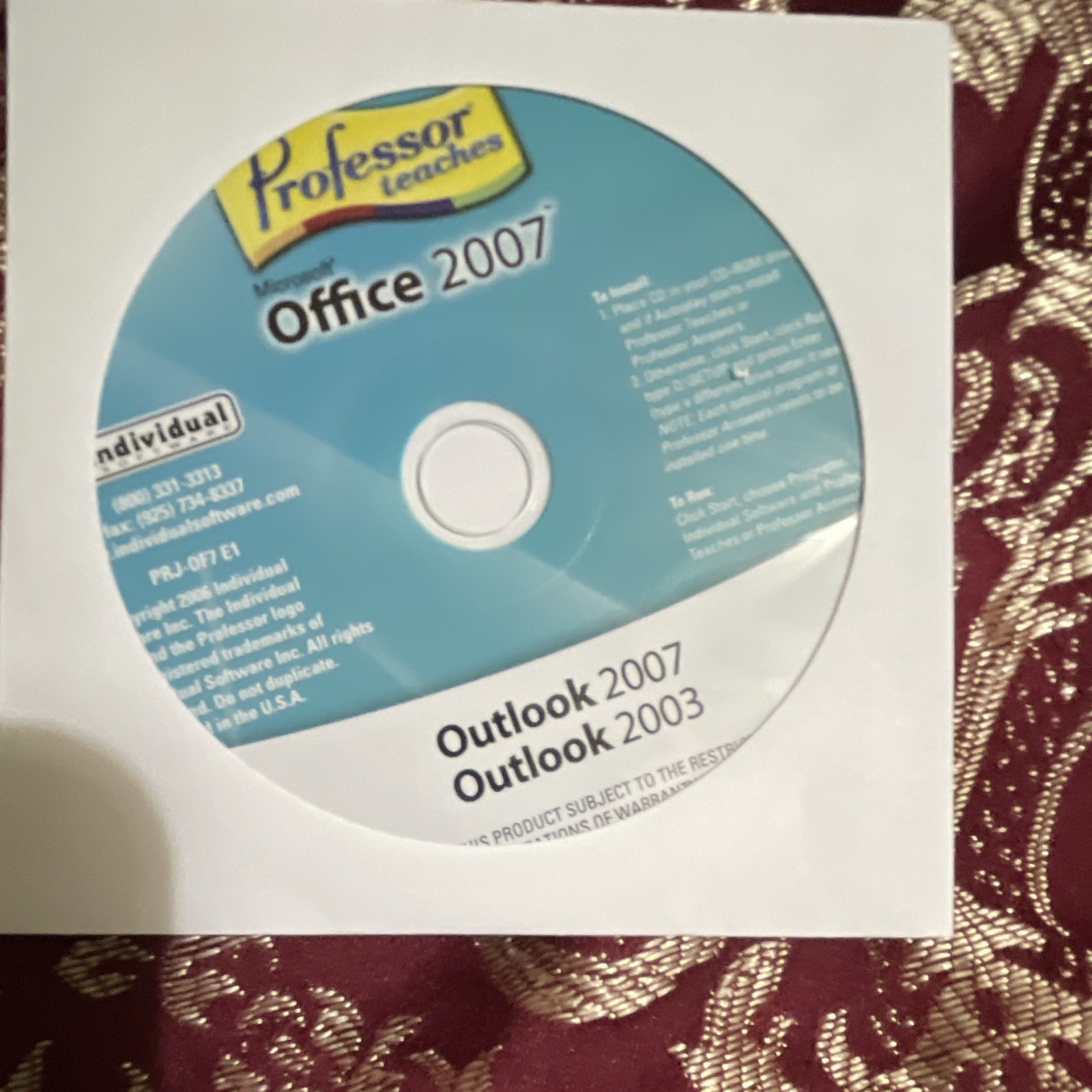 Professor Teaches Office 2007 Outlook 2007/2003 Windows English CD 1 Device