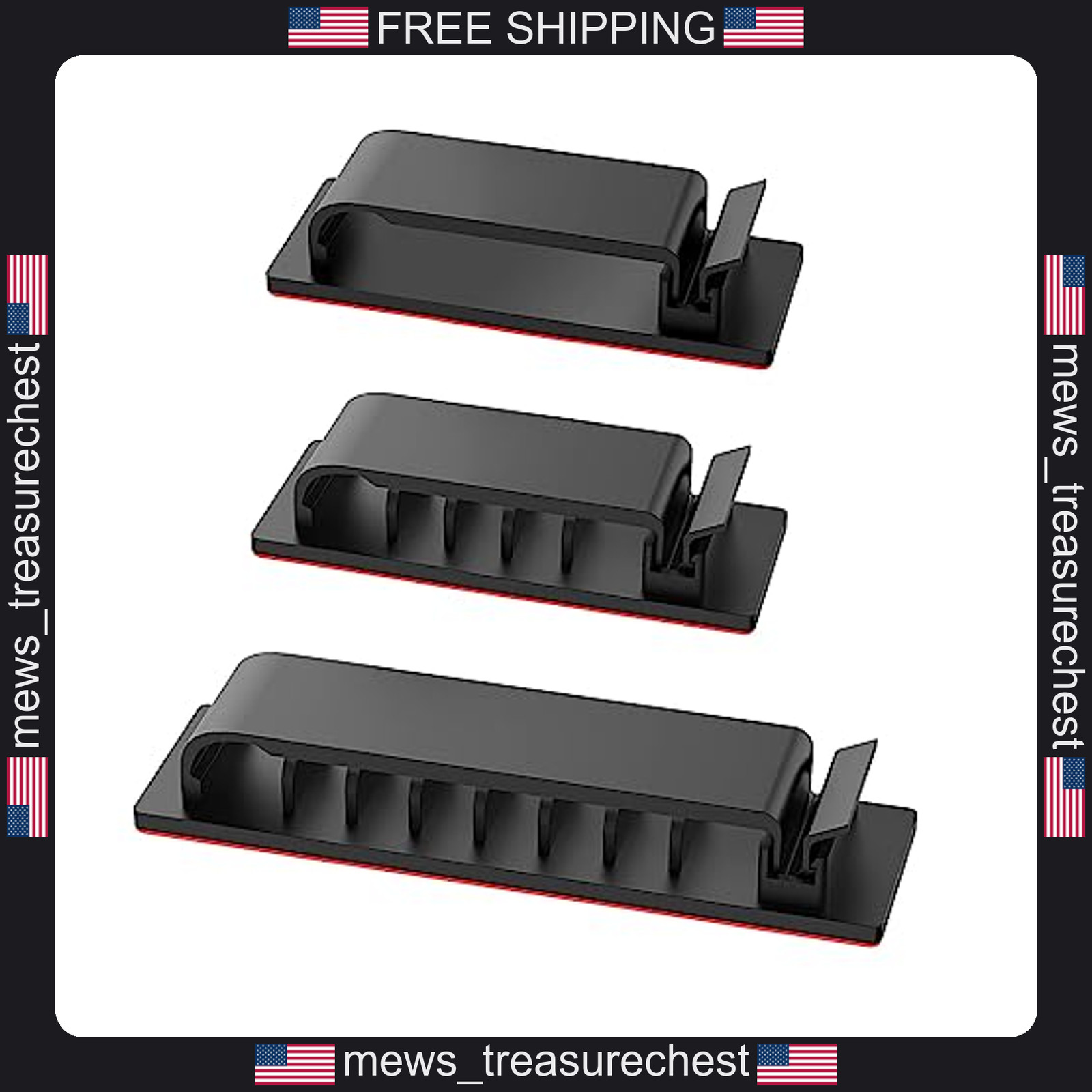 Cable Management Clips 20Pcs Self Adhesive Wire Organizers for Desk TV PC