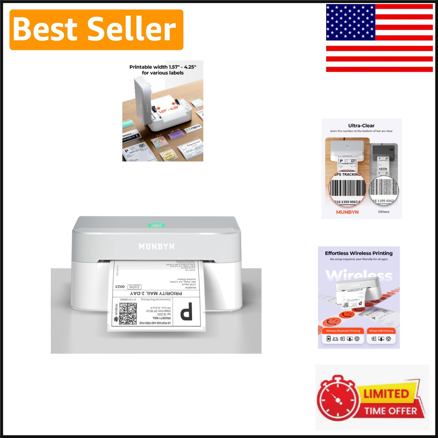 Portable Bluetooth 4x6 Thermal Label Printer - For Seamless Shipping Solutions