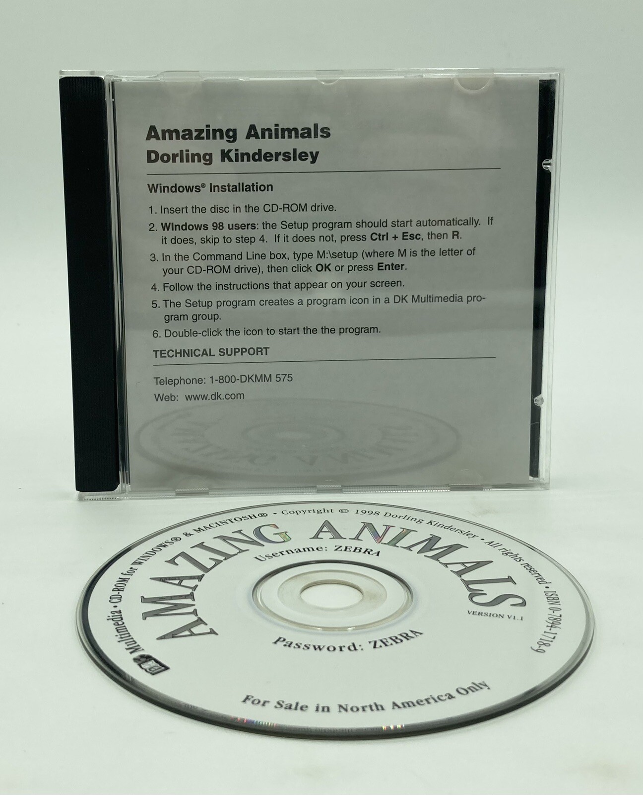 Amazing Animals 1998 Edition PC Game Learning Interactive Windows/Mac