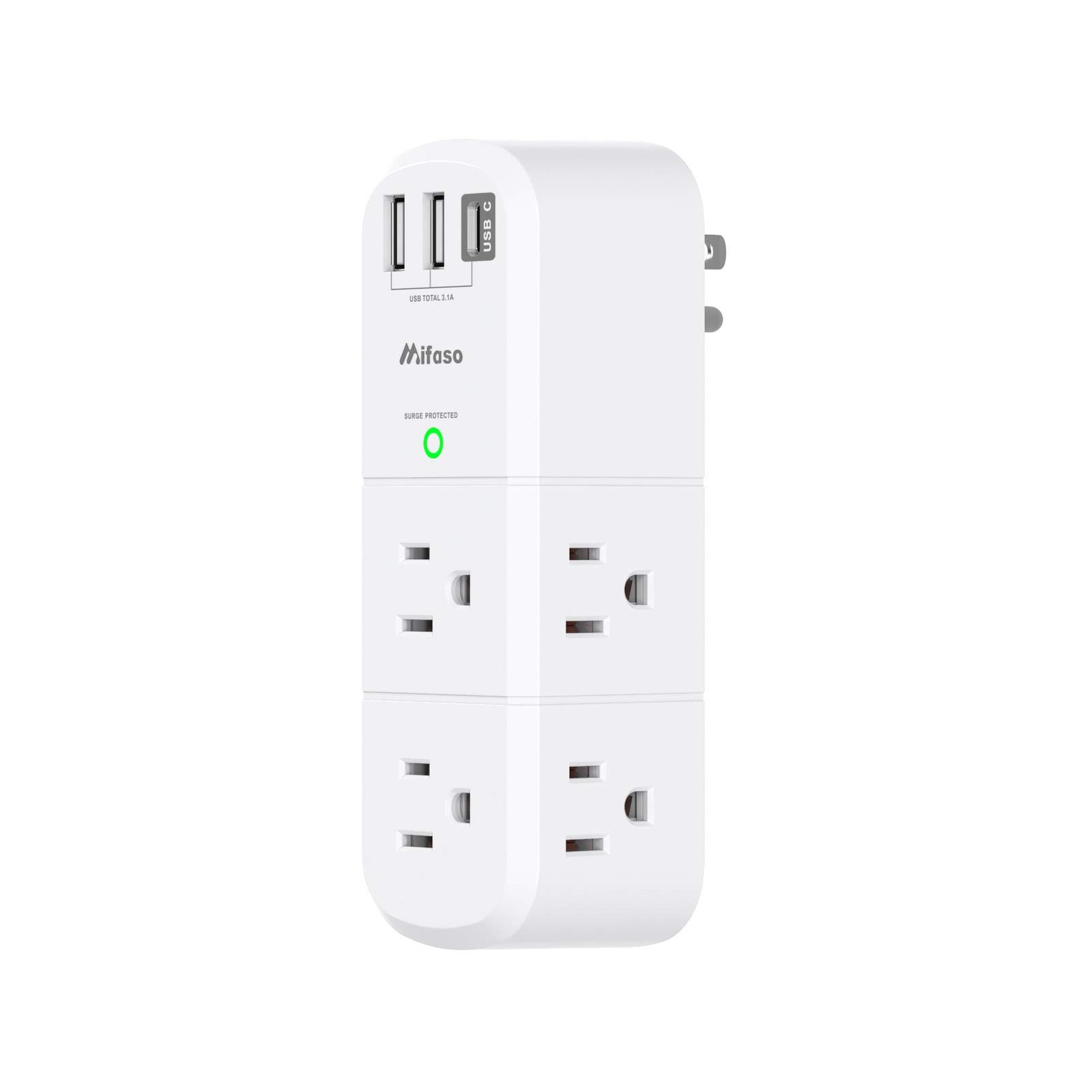 Outlet Extender Rotating Plug Mifaso Surge Protector 6 Ac Multi Plug Wall