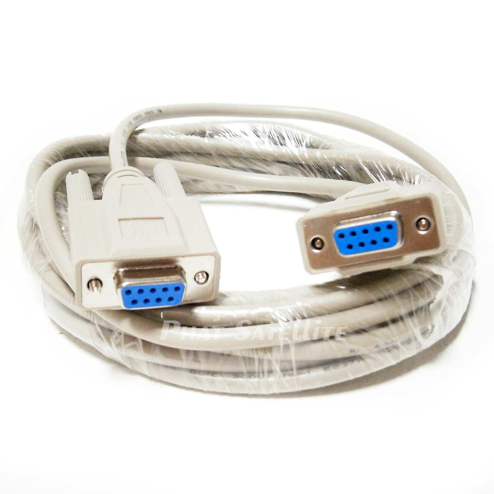 15 ft DB9 NULL Serial Cable FTA Receiver 9-pin FEMALE-FEMALE DATA TRANSFER 2pc