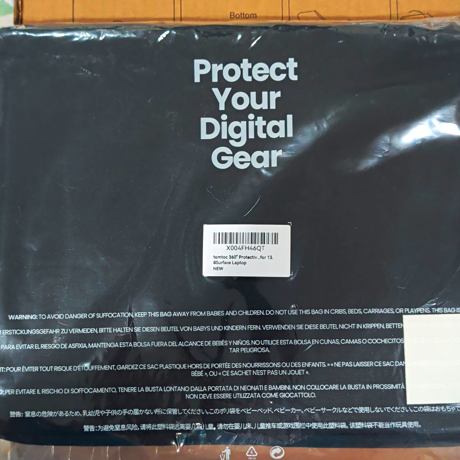 tomtoc 360 Protective Sleeve 13in Black Padded Zip X004FH46QT