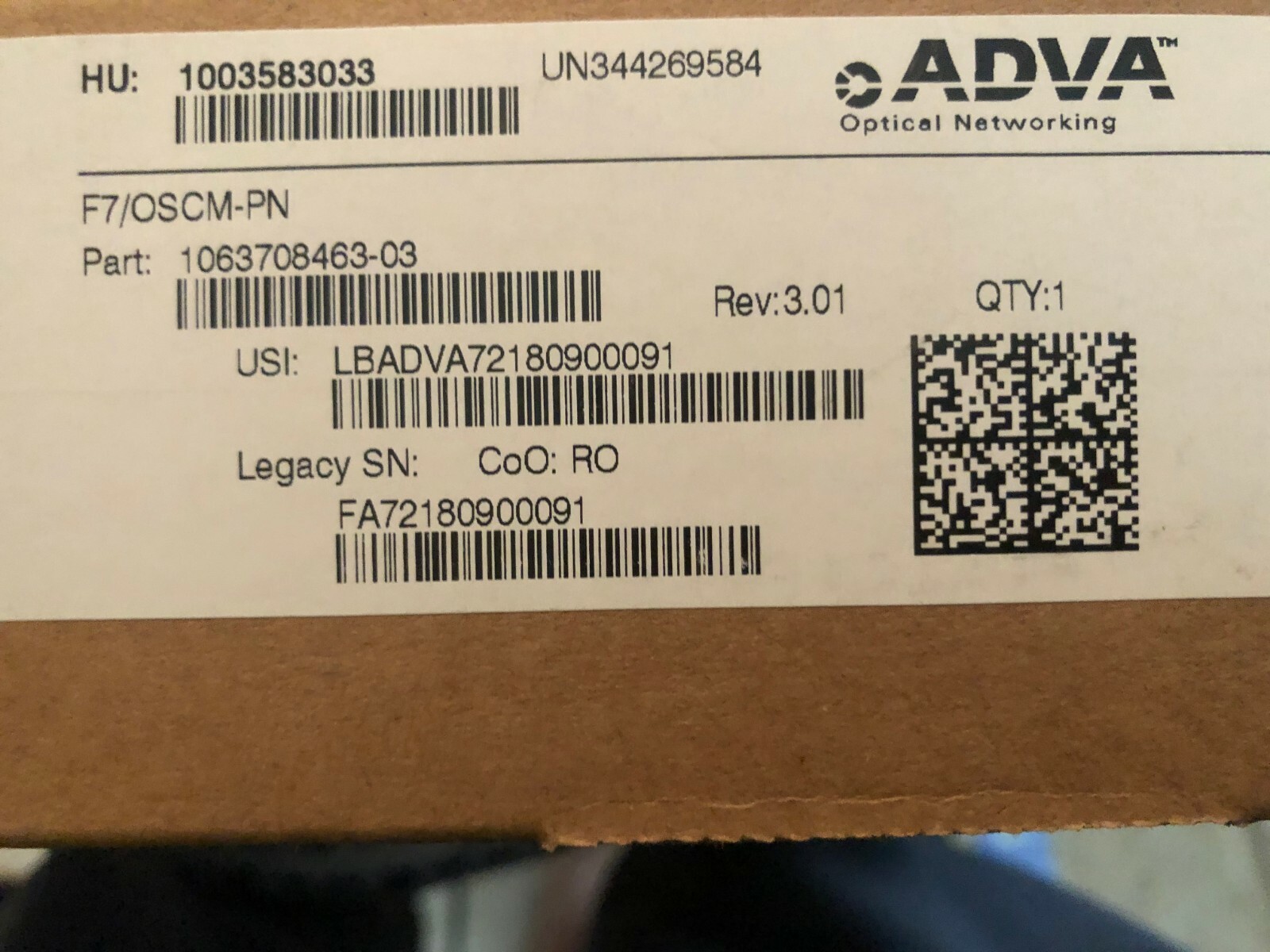ADVA OSCM-PN Optical Supervisory Channel Mod FSP 3000R7