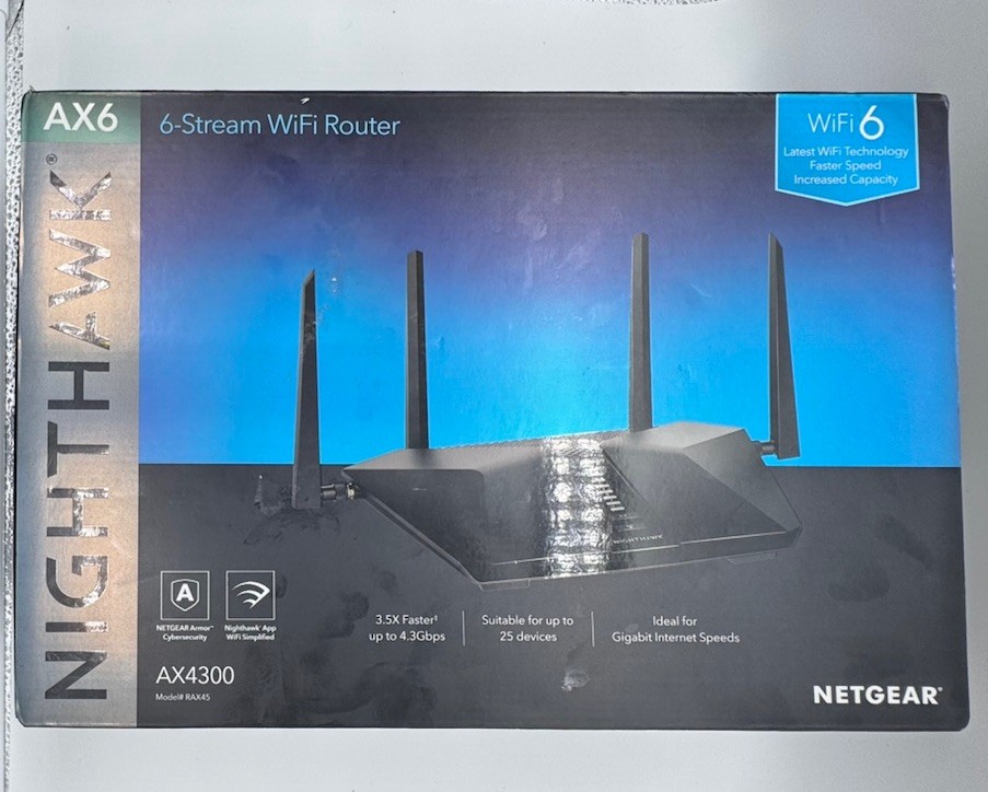NETGEAR Nighthawk AX6 6-Stream AX4300 WiFi 6 Router Black (RAX45)