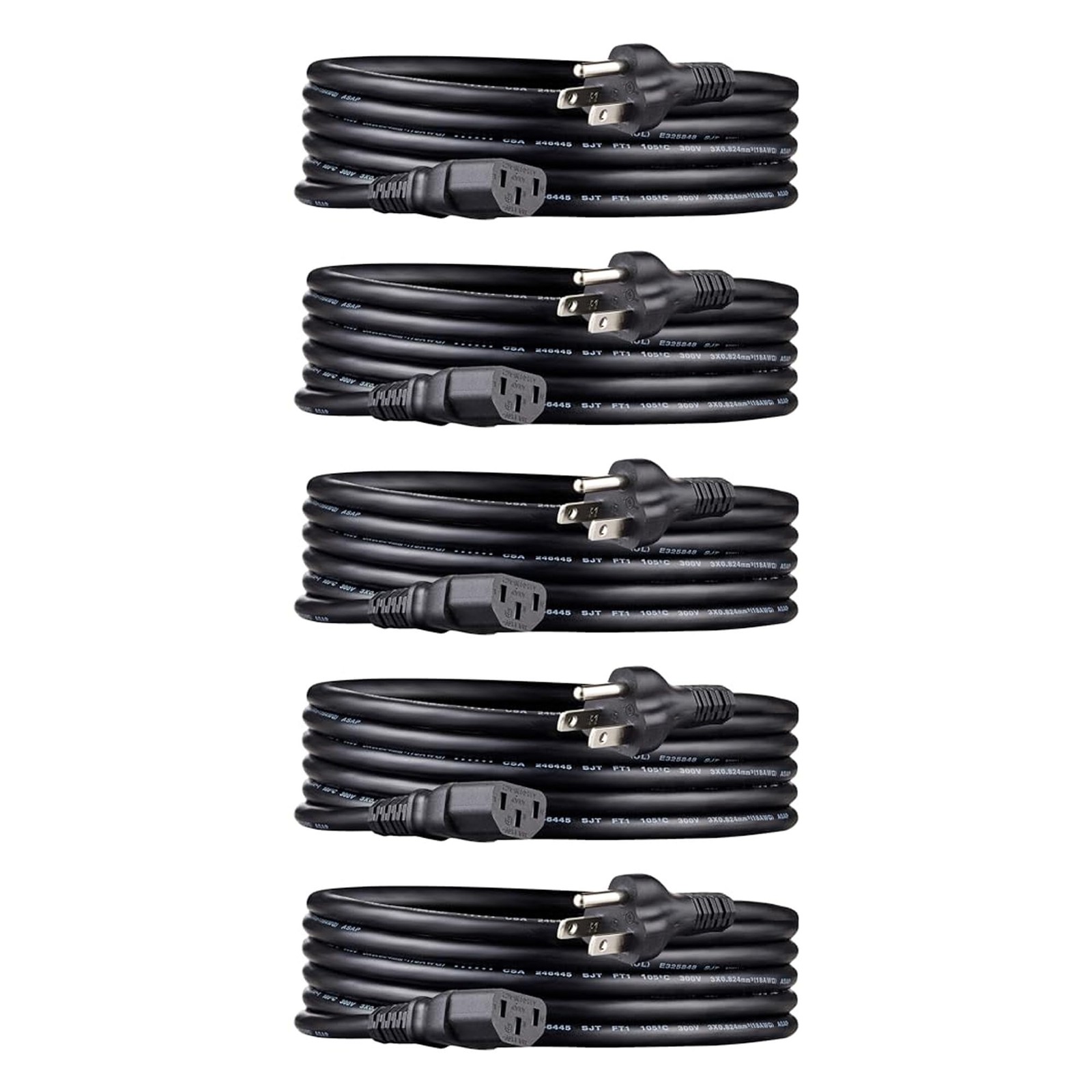 Amazon Basics PC Power Cord, 10 feet, Compatible with Monitor, 10 Feet, Black