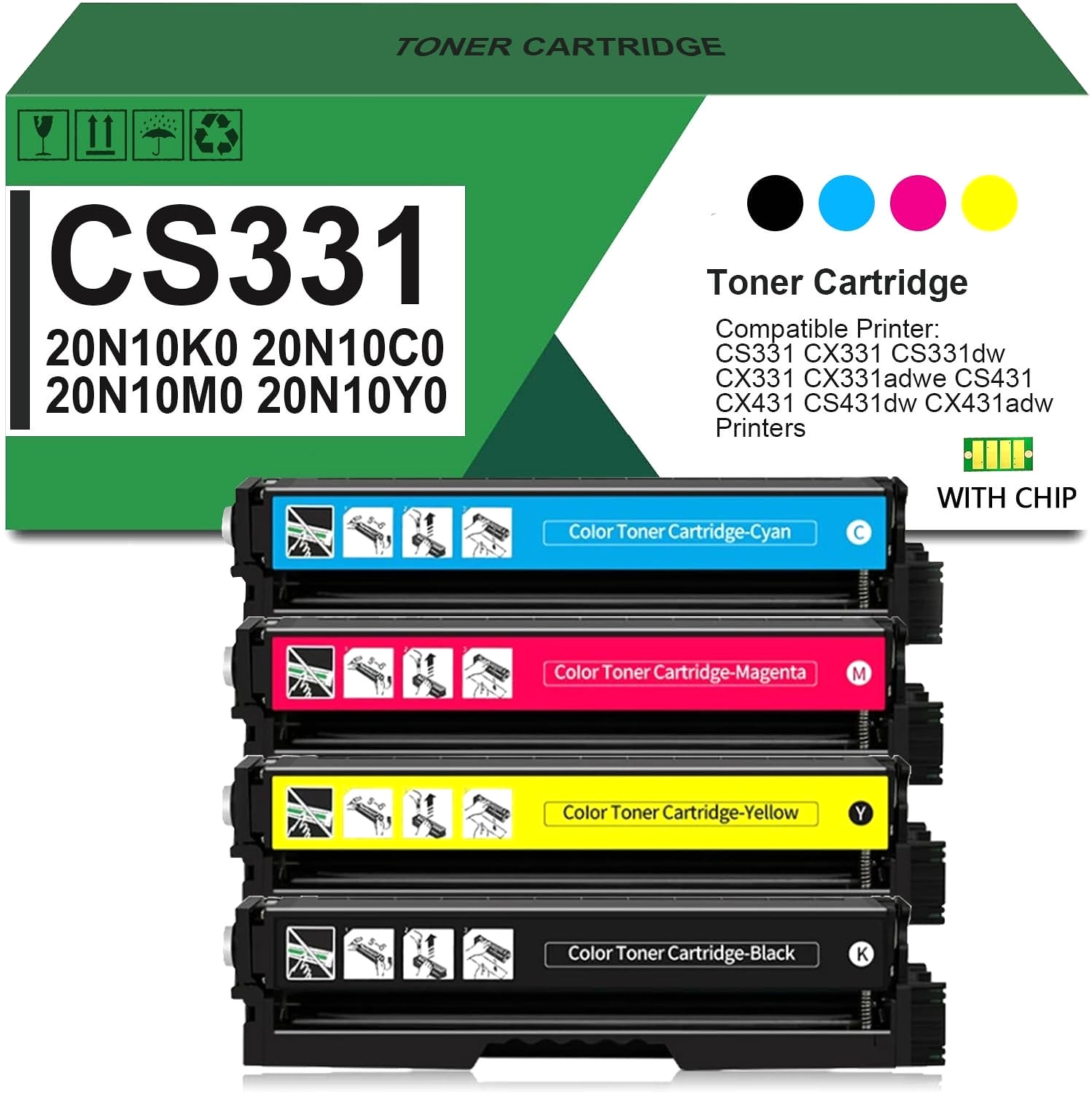 20N10 Toner Cartridge for Lexmark CS331dw CX331adwe CS431dw CX431adw Printers