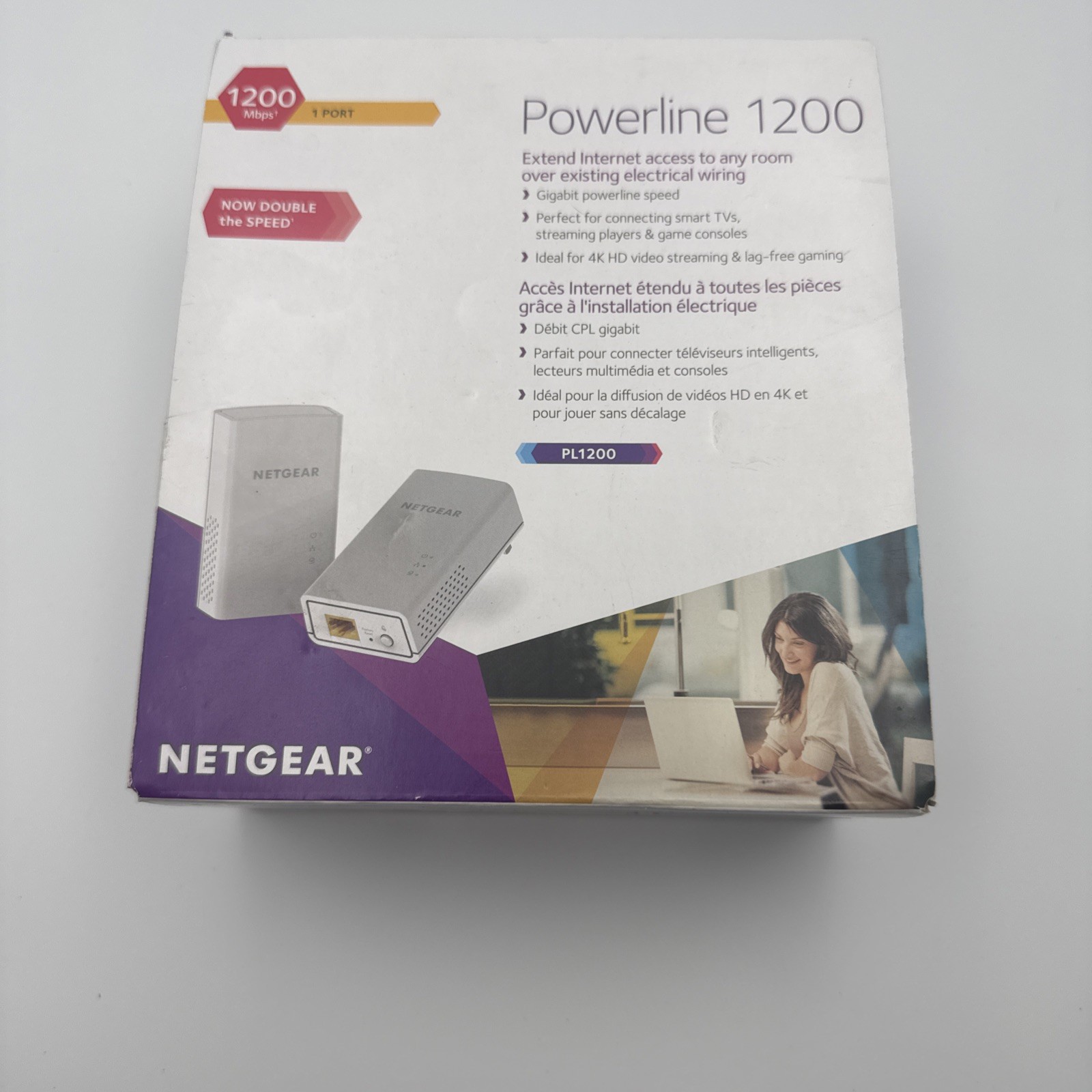 NETGEAR Powerline Adapter Kit – 1200 Mbps Wall-Plug – PL1200-100PAS