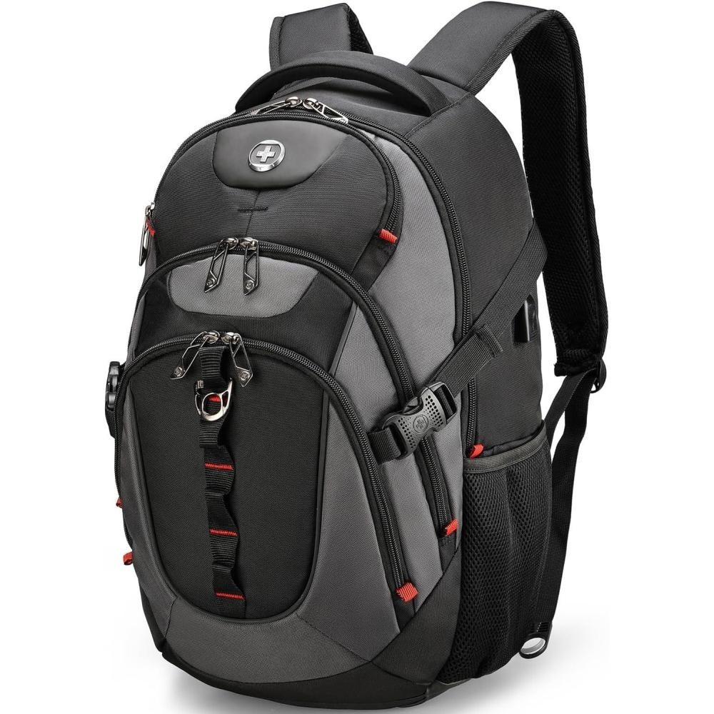 BRAND NEW SwissDigital Univector Laptop Backpack USB RFID Black SD803-01
