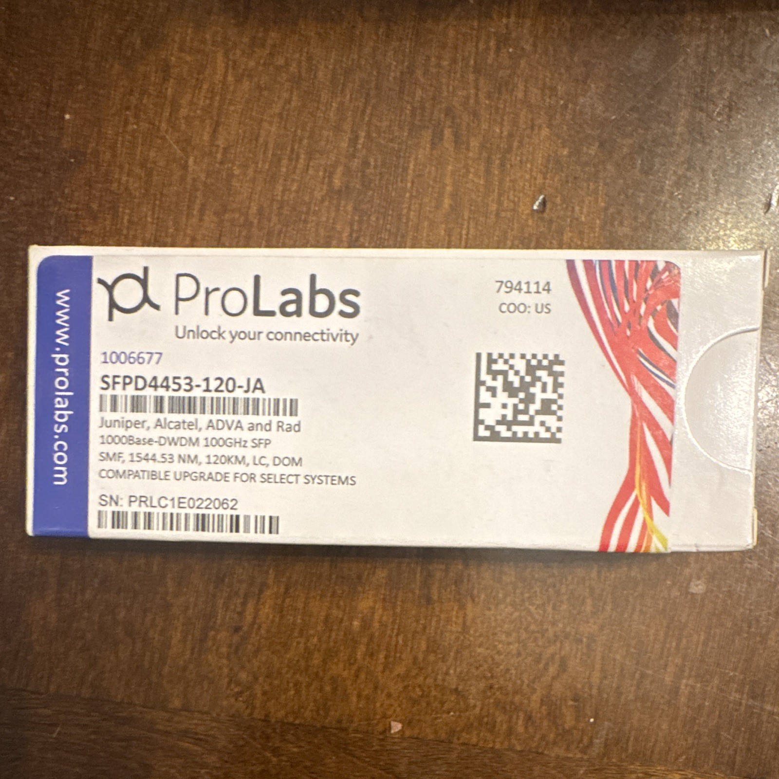 ProLabs SFPD4453-120-JA 1G DWDM SFP LC 1544.53nm 120km Transceiver 6PK
