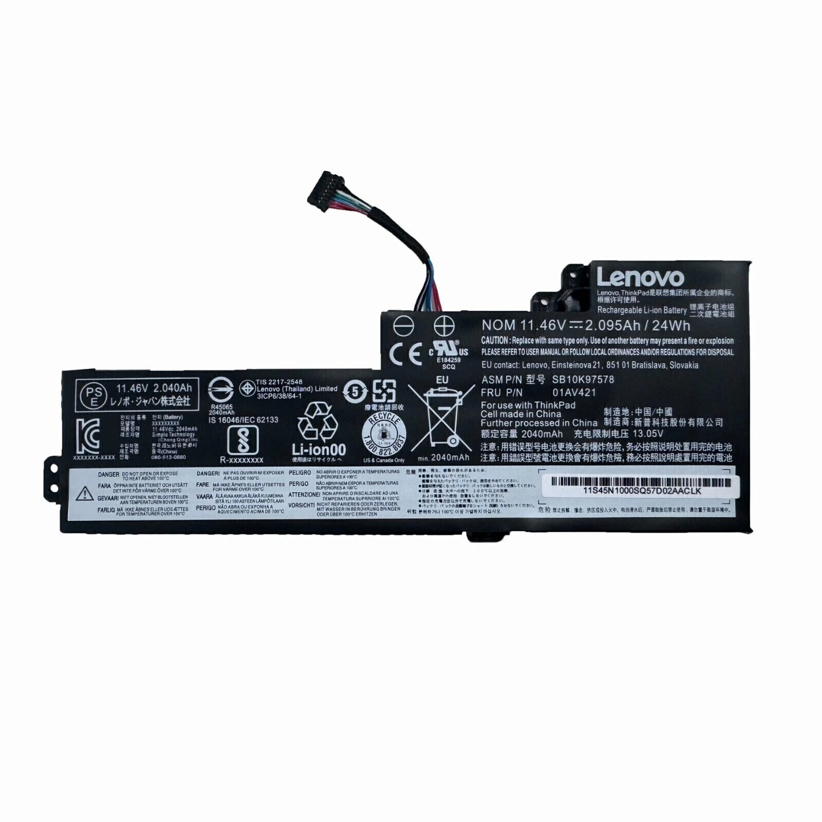 Genuine OEM 24Wh 01AV419 01AV489 01AV421 Battery For Lenovo ThinkPad T470 T480
