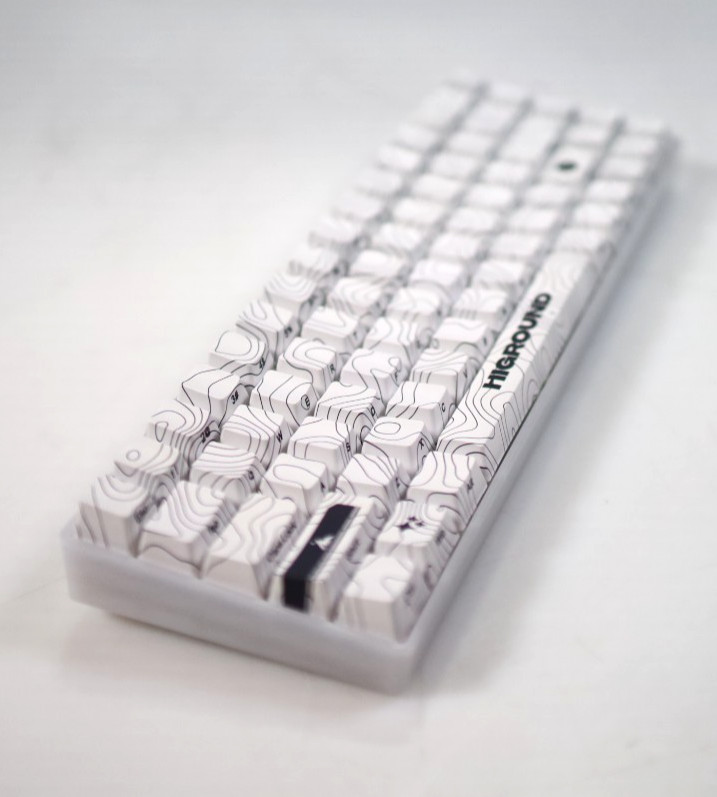 Higround HG68 SNOWSTONE Mechanical Keyboard White Topographic