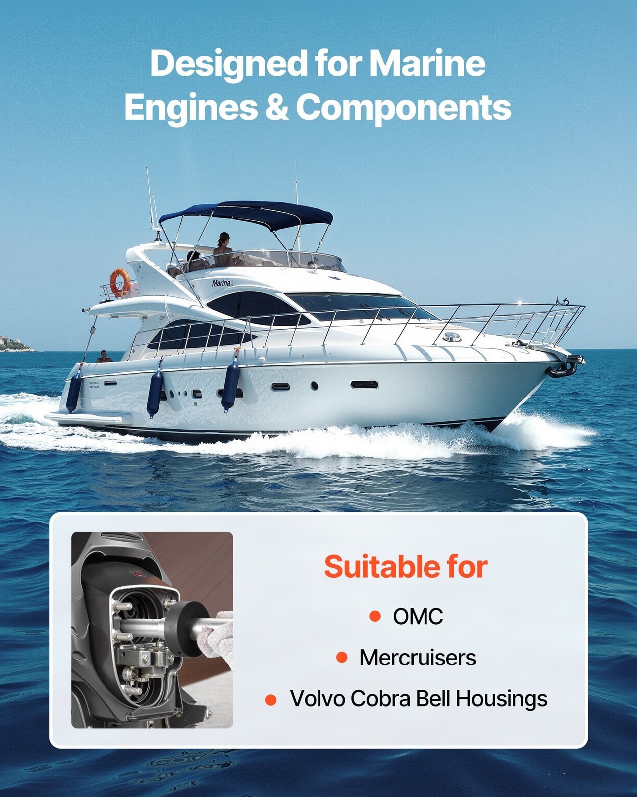  Mercruiser Alignment Tool & Gimbal Bearing Puller Set, Compatible with Mercruis
