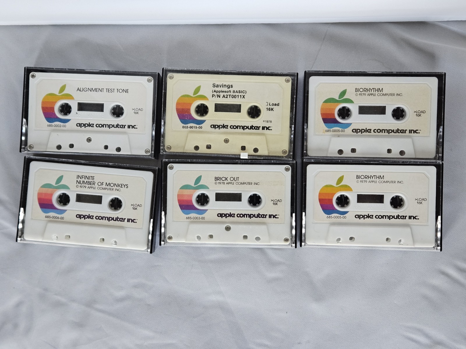 Apple II plus 2 Vintage Computer Cassette Software 1977- 1979 Apple Computer Inc