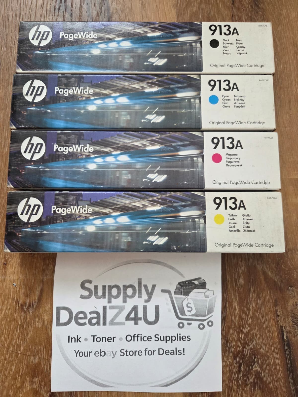 GENUINE HP 913A 4 Color Set L0R95AE F6T77AE F6T78AE F6T79AE OEM Pagewide PRO