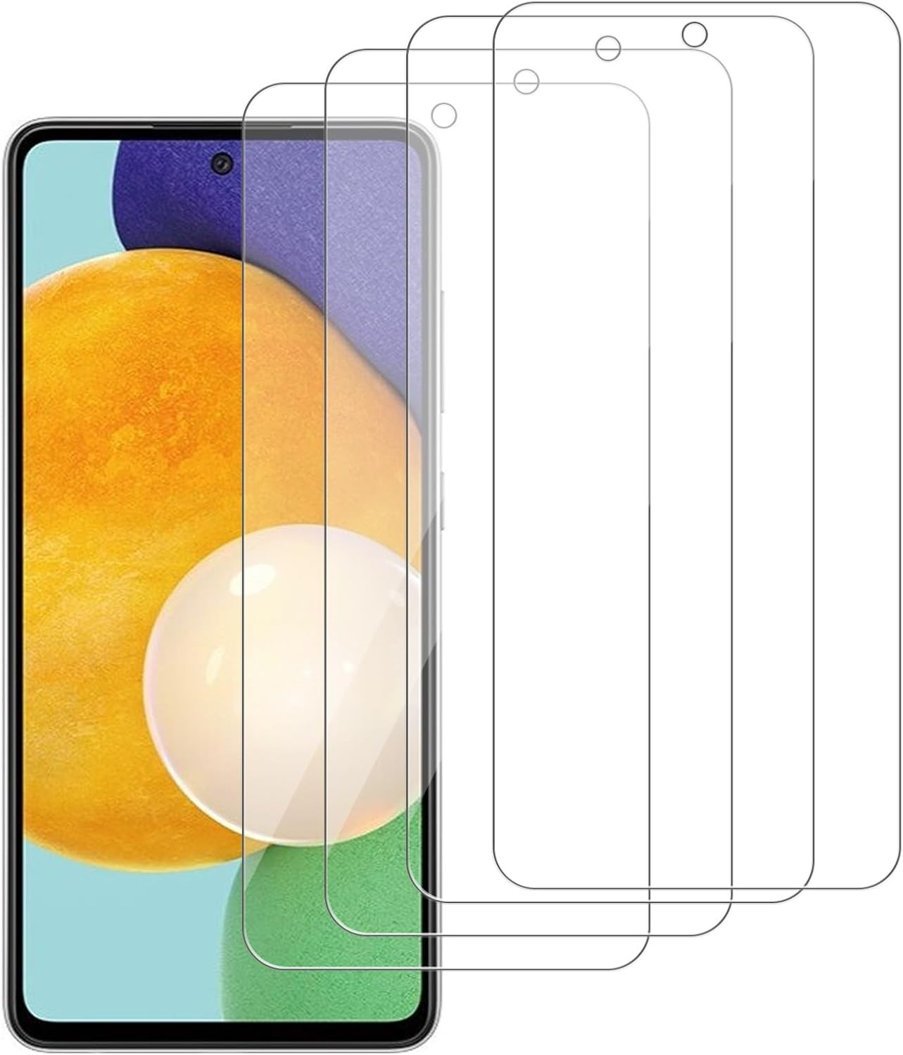 4 Pack Glass Screen Protector for Samsung Galaxy A52/A51, 9H Hardness, Easy Inst