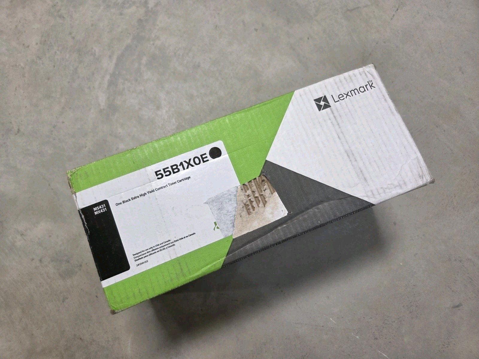 Genuine Lexmark 55B1X0E Black Extra High Yield Toner MS431 MX431 Sealed Bag