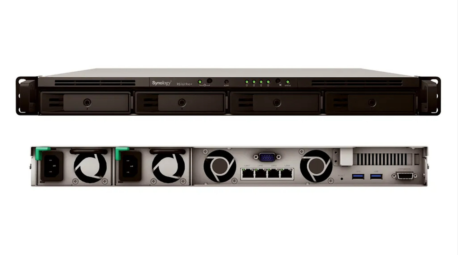 Synology RackStation RS1619xs+ – 4-Bay Rackmount NAS – 2× 6TB HDD Included