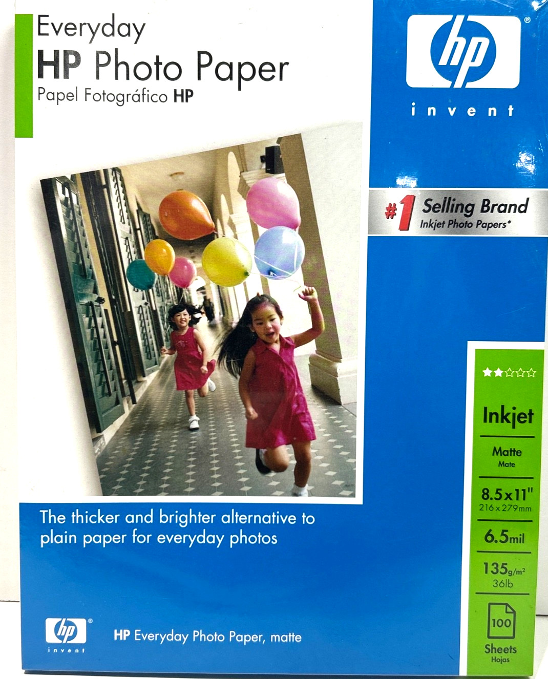 HP Invent Matte Inkjet Photo Paper 8.5" x 11" 36 lb 100/Pack C7007A New Sealed