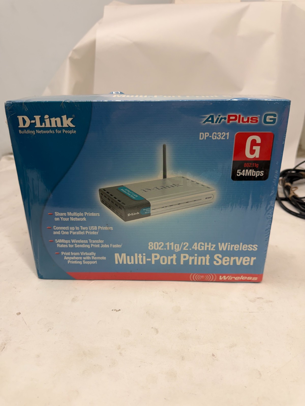 D-Link AirPlus G DP-G321 Wireless Multi-Port Print Server - Factory Sealed New