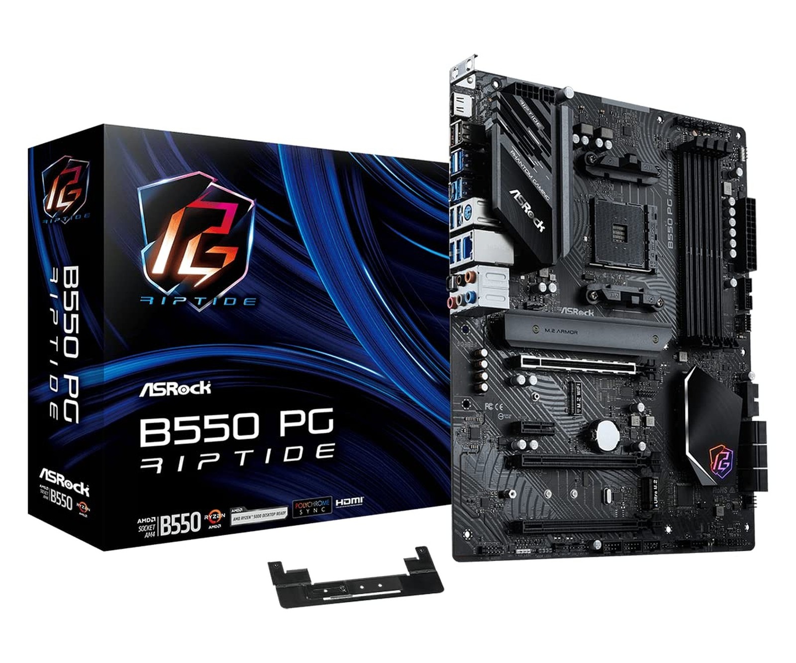 ASRock AMD B550 PG Riptide ATX Motherboard Dual Channel DDR4 4933 MHz AM4 Soc...