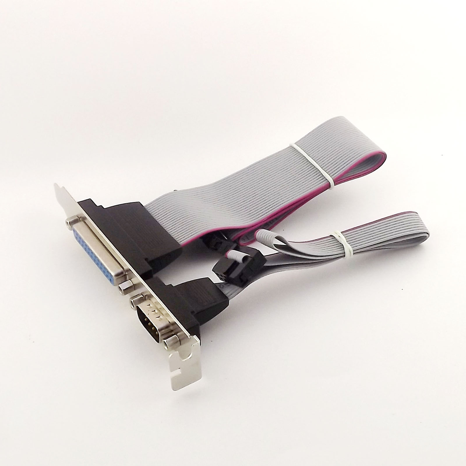 Serial DB9 Male + Parallel DB25 Female COM Port with IDC 10/26Pin Cable Bracket