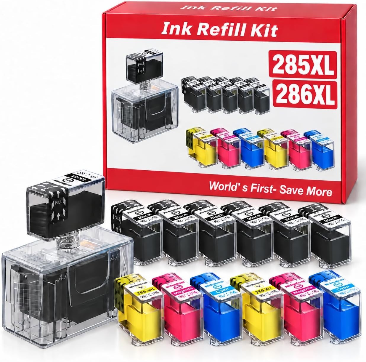 PG-285XL CL-286XL Ink Refill Kit for Canon Pixma TS7720 TS7722 TR7820 Printer 12