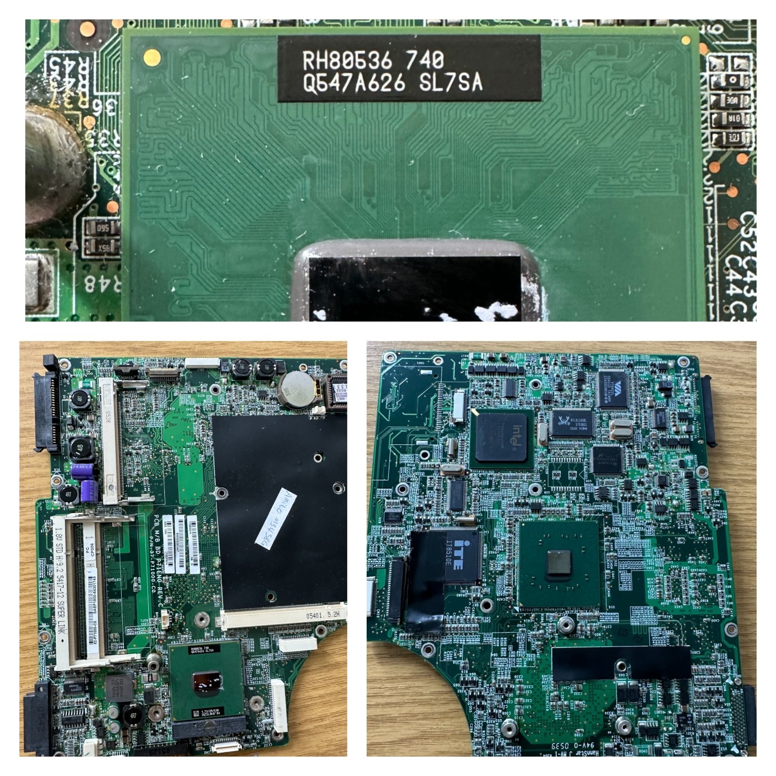 Fujitsu Amilo M3438G Motherboard 37-P71000-C0 P71EN0 REV.C +Pentium M 740 Tested