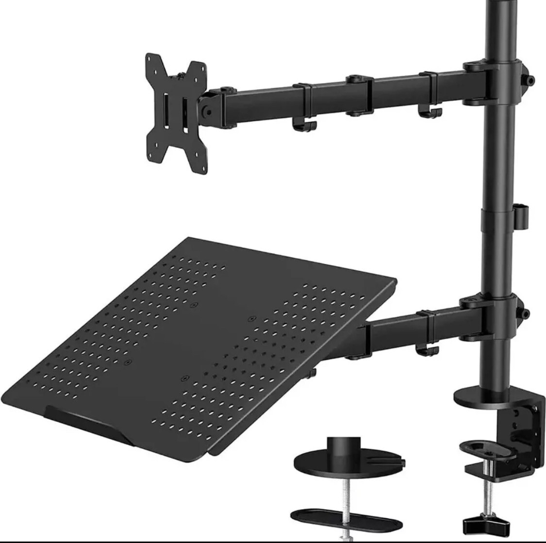 HUANUO Monitor and Laptop Mount with Tray for 13- 27 inch Fully Adjustable HNCM2