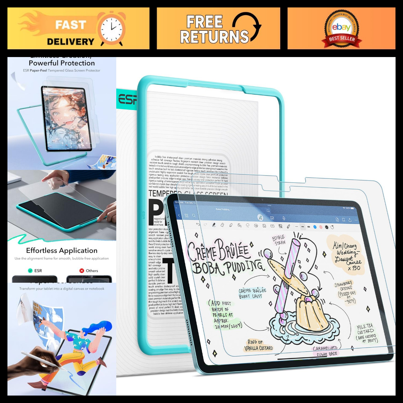 2 Pack Paper-Feel Screen Protector for iPad Air 11" M4/M3/M2 - Anti-Glare, Scrat
