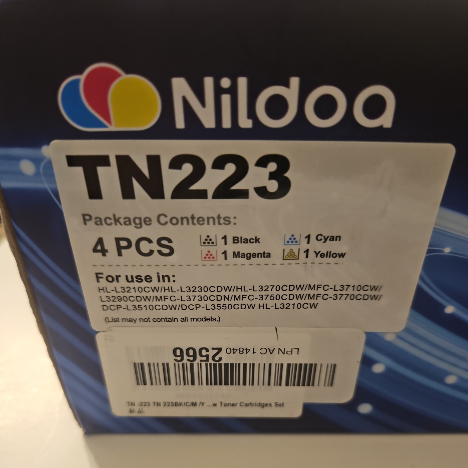 Nildoa  TN223 High Yield Toner Cartridge 4 Pk