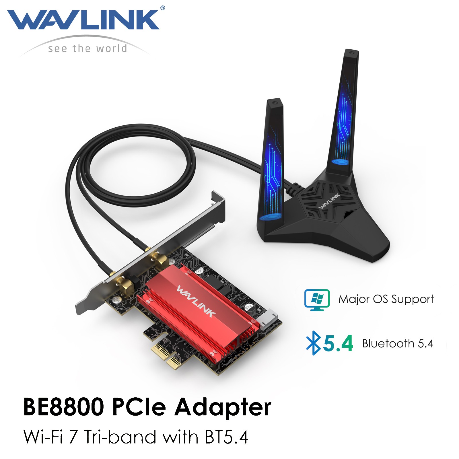 BE8800 Tri-Band WiFi 7 PCIe Wireles Network Card Intel BT5.4 Card for Desktop PC