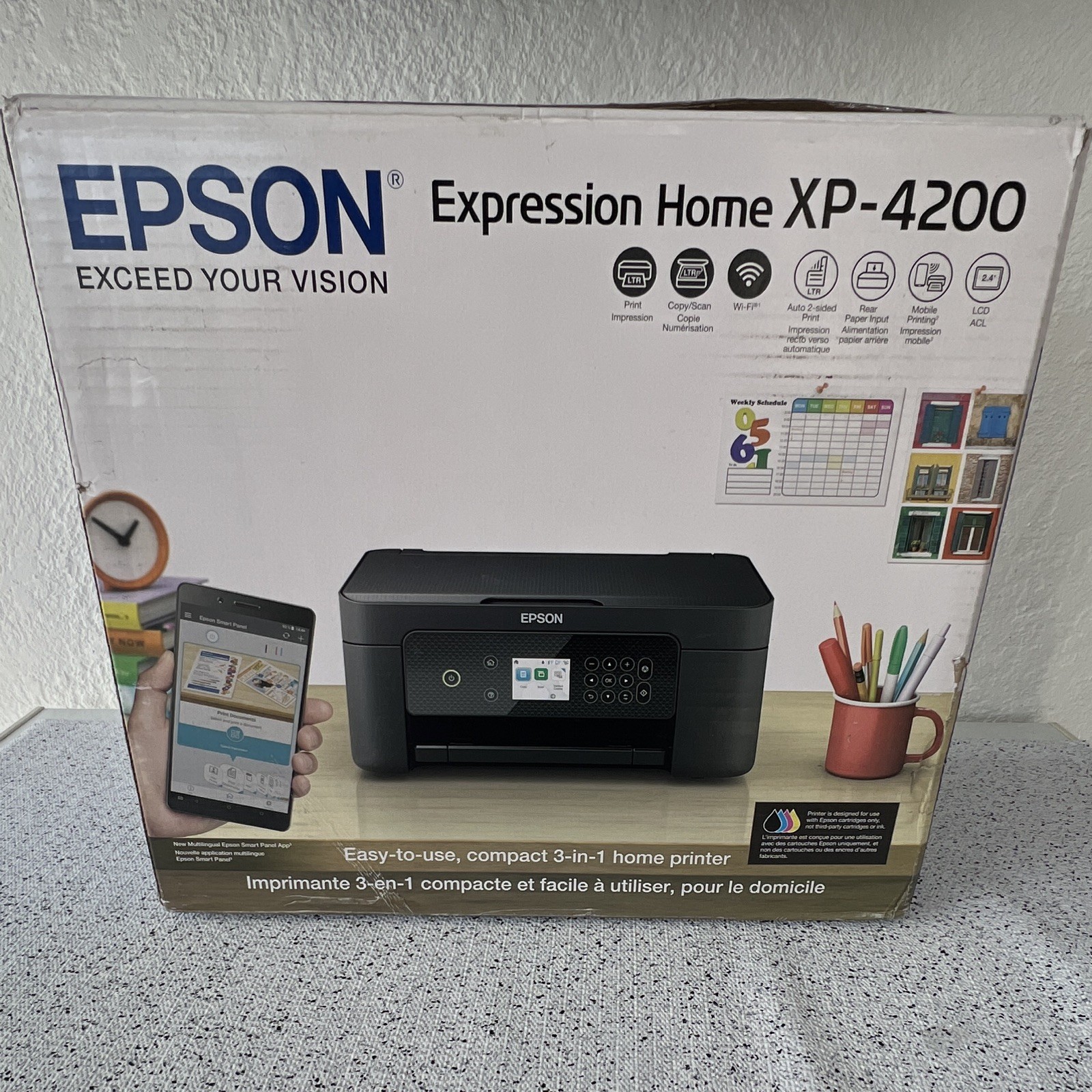 Epson Expression Home XP-4200 All-In-One Color Inkjet Printer Wireless Scan Copy