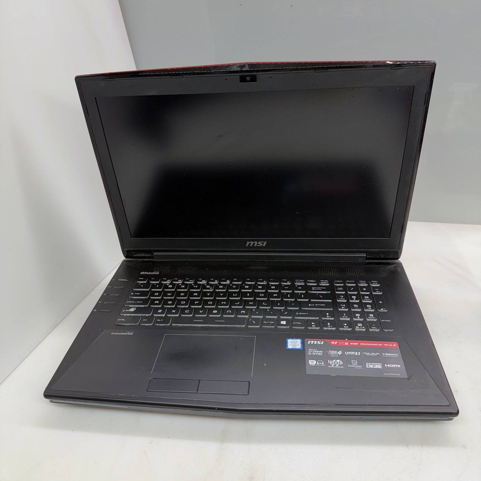 MSI GT72S 6QE DOMINATOR PRO G i7- 6TH GEN NO RAM/SSD *FOR PARTS/REPAIRS
