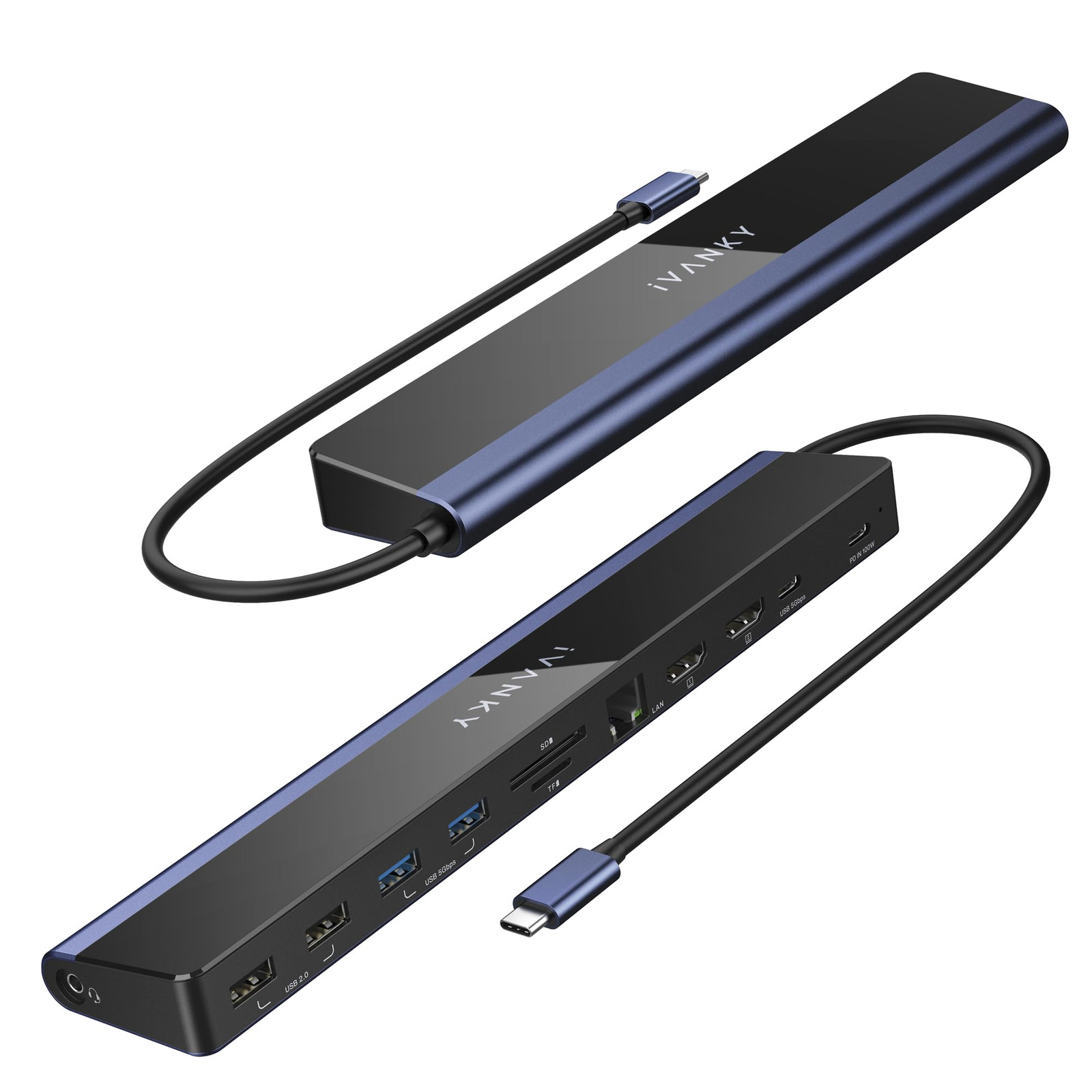 iVANKY Laptop Docking Station Dual Monitor 4K@60Hz 12-in-1 USB C Dock 2*HDMI ...