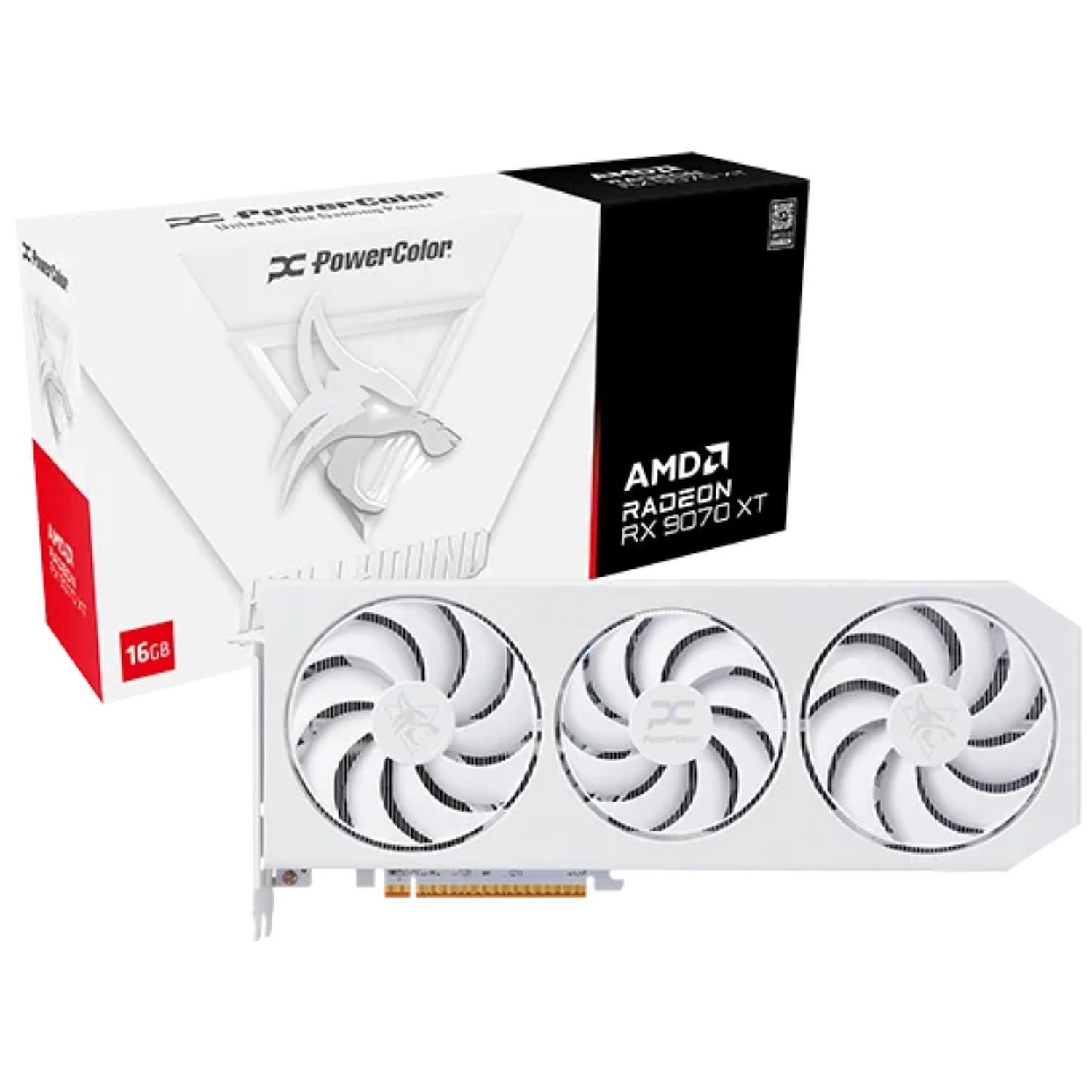 PowerColor Hellhound Spectral White RX 9070 XT 16GB RX9070XT16G-LOCWHITE GPU
