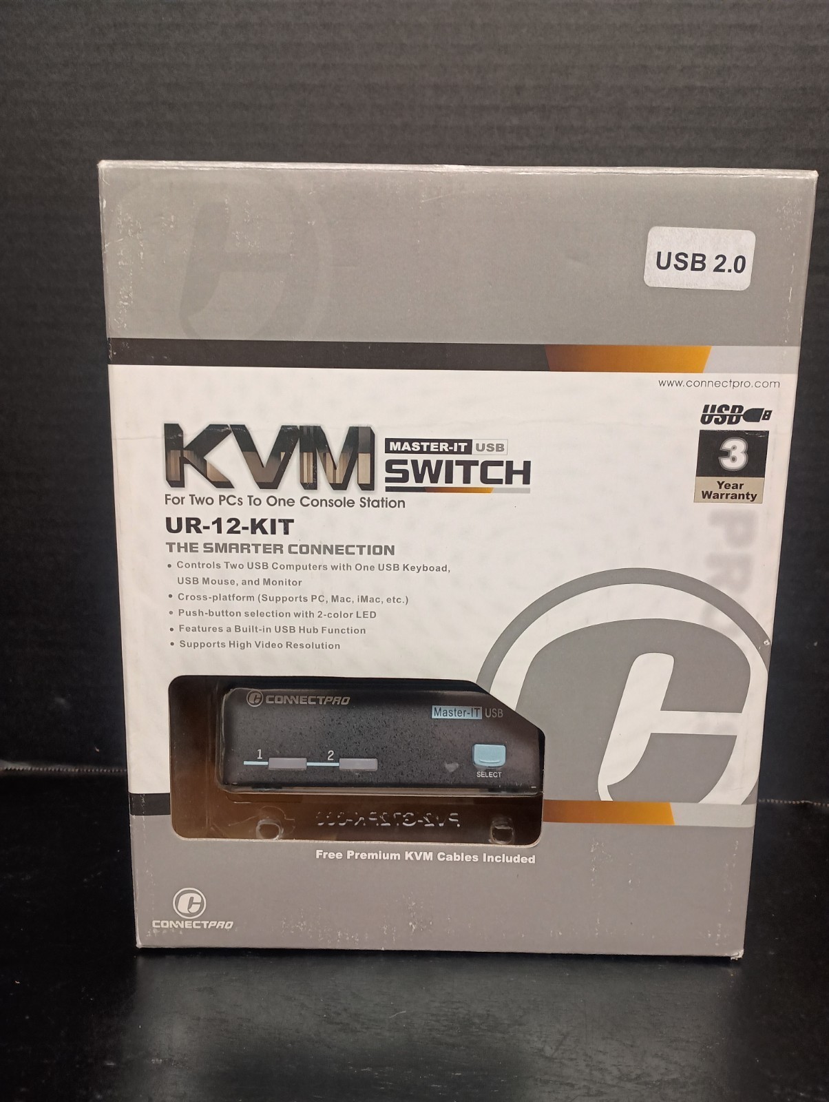 KVMMASTER-IT USB SWITCHFor Two PCs To One Console StationUR-12-KIT NIB
