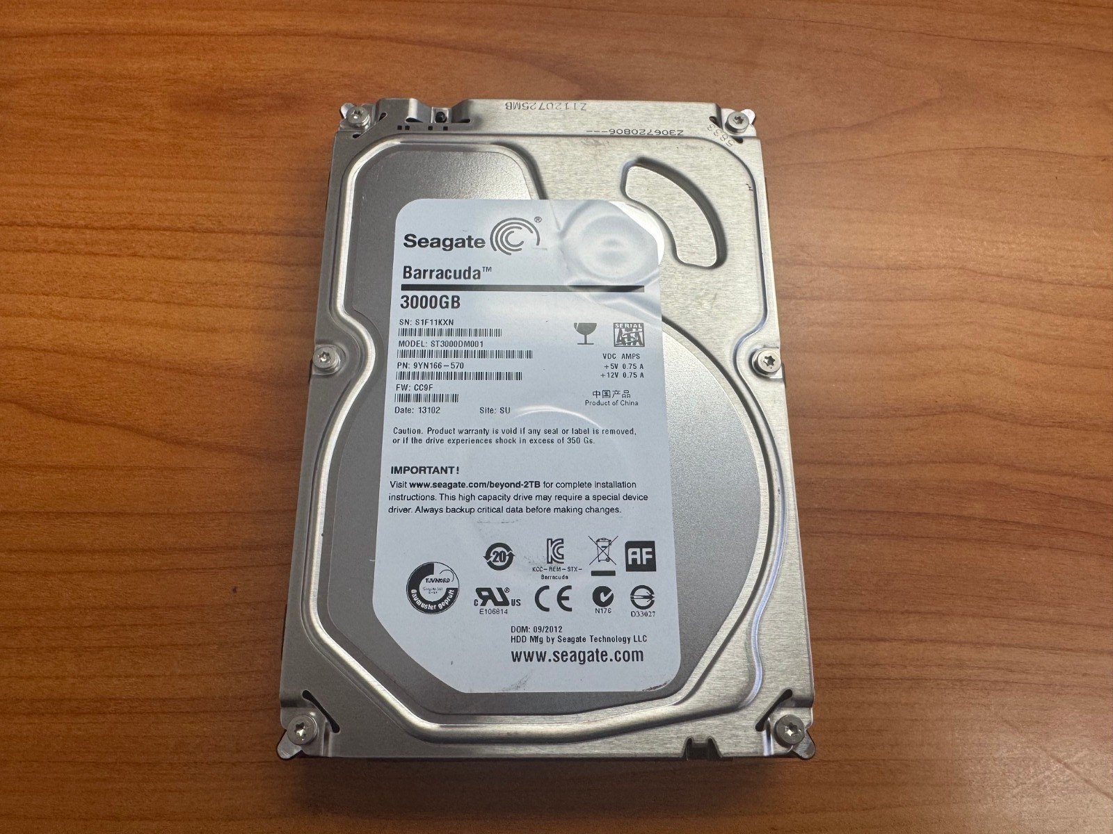 Seagate Barracuda 3TB 3.5 Inch SATA III Desktop HDD ST3000DM001 Tested Good