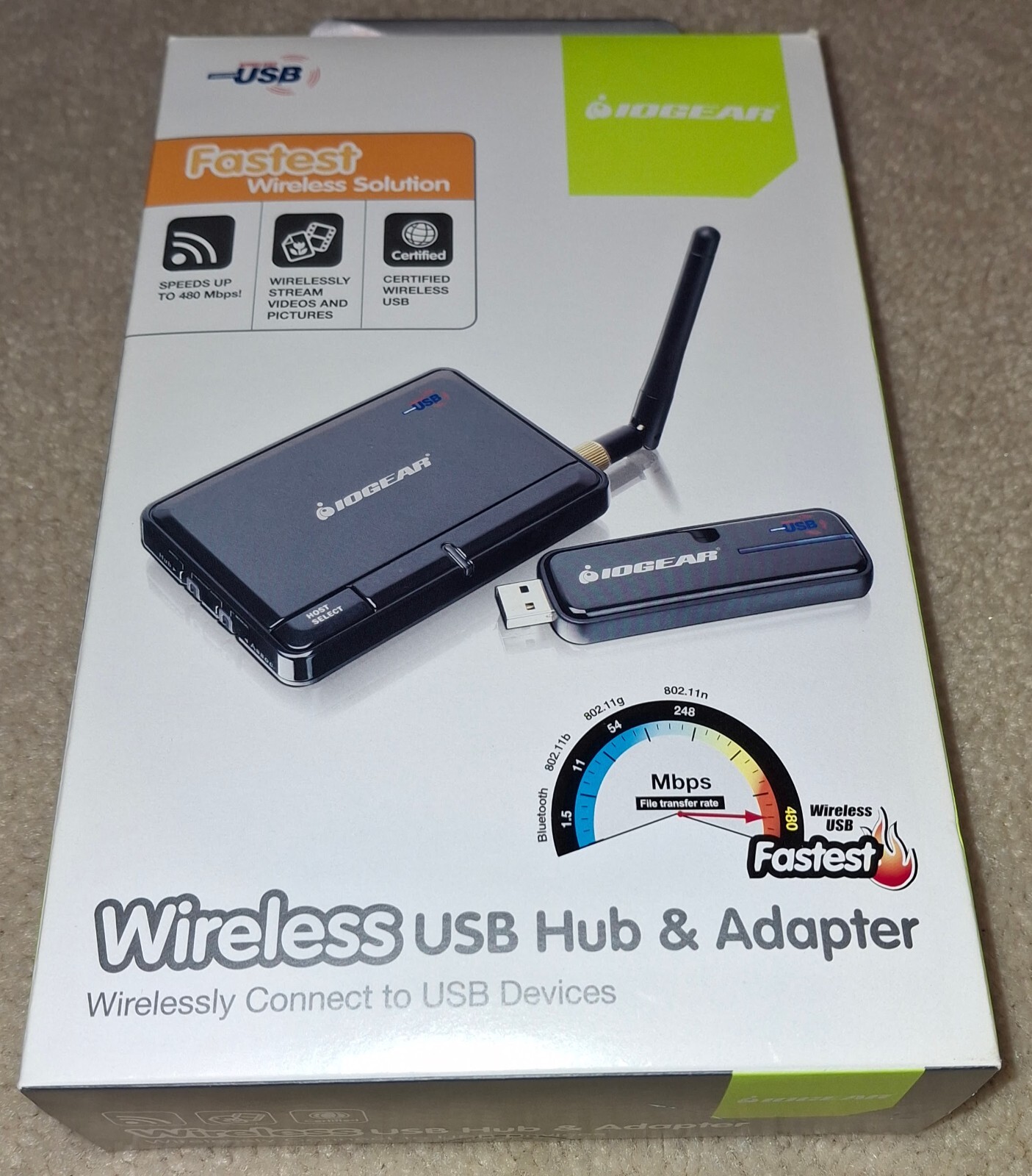 IOGEAR GUWH104 Wireless 4-Port USB Sharing Station for Home & Office